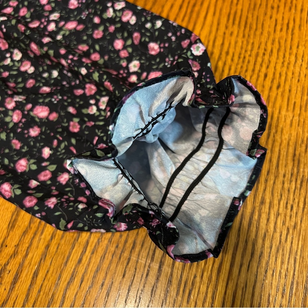 English Factory Black Floral Shift Dress with Pink Flowers - Picture 14 of 16